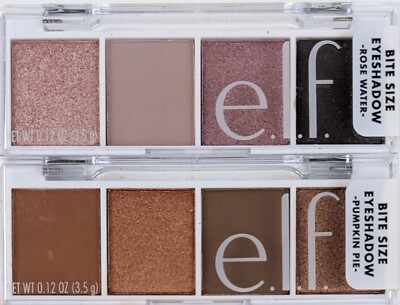 e.l.f. Bite Size Eyeshadow Mini Quads In Rose Water & Pumpkin Pie 2pc. Set