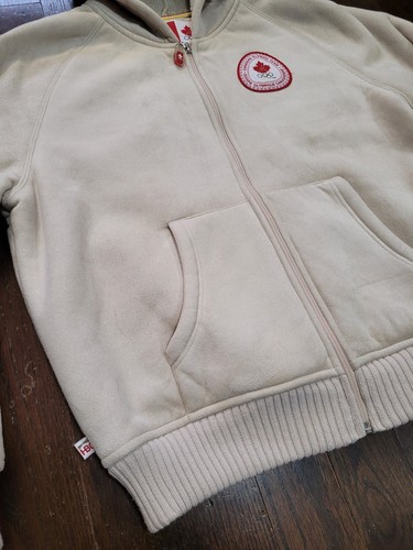 Hudson Bay Co. Canada '06 Olympic beige Kunstwildleder Sherpa gefüttert durchgehender Reißverschluss Größe XL - Bild 4 von 19
