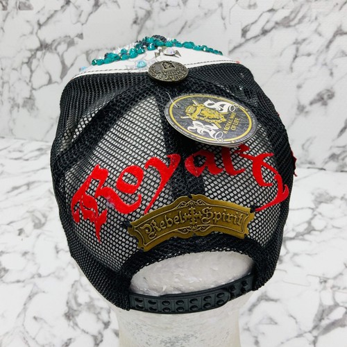 Rebel Spirit Lion King Bianco | Nero | Acqua | Rosso | Giallo Strass Camionista Ha - Foto 6 di 7