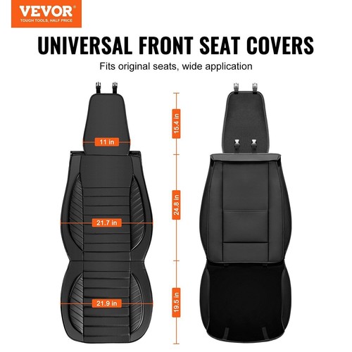 VEVOR Seat Covers, Universal Car Seat Covers Front Seats, 2pcs Faux Leather Seat - Picture 2 of 2