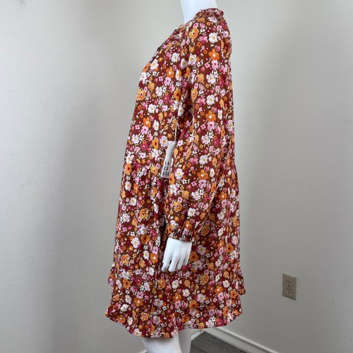 Lacausa Keyla Mujer Talla L Disty Floral Algodón Pullover Bolsillo NUEVO Vestido Campesino - Imagen 12 de 14