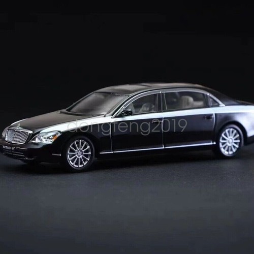 SH 1:64 Maßstab schwarz 62S Maybach Luxus Limousine Modell Druckguss Metall Auto - Bild 4 von 6