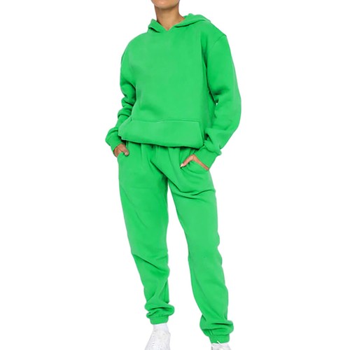Women 2 Piece Outfit Solid Hoodie Pullover Sweatshirt Long Sleeve Tops Pants Set - Picture 37 of 48