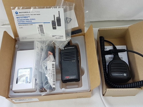 Motorola DP2400e Digital Radio with 2 batteries, clips and remote speaker Unused - Picture 11 of 12