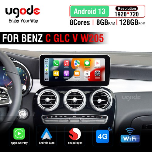 10.25" 8+128G Android13 Touch Screen CarPlay For Mercedes Benz C GLC W205 NTG5.5 - Picture 1 of 11