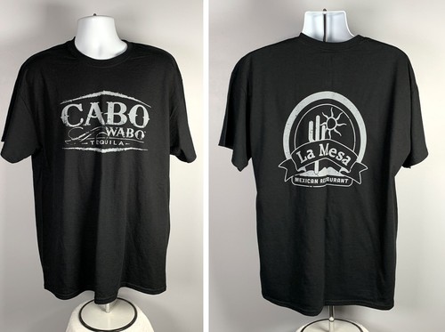 T-Shirt Cabo Wabo Tequila La Mesa mexikanisches Restaurant Herren XL Baumwolle schwarz 50/50