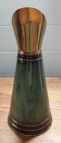 Beautiful Vintage Brass & Enamel Dayagi Israel Pitcher - Picture 4 of 12