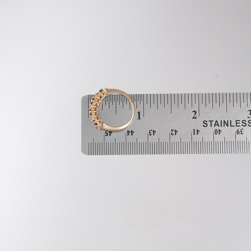 14K Gold blauer Saphir echter Diamant Ring Band Hochzeitstag 1/2 Ewigkeit - Bild 16 von 17