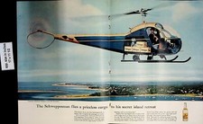 1957 Schweppes Schweppesman Helicopter Quinine Water Vintage Print Ad 6865