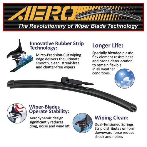 Repuesto de cuchillas limpiaparabrisas premium AERO 22""+20"" para Ford Mustang 2022-2005 - Imagen 3 de 8