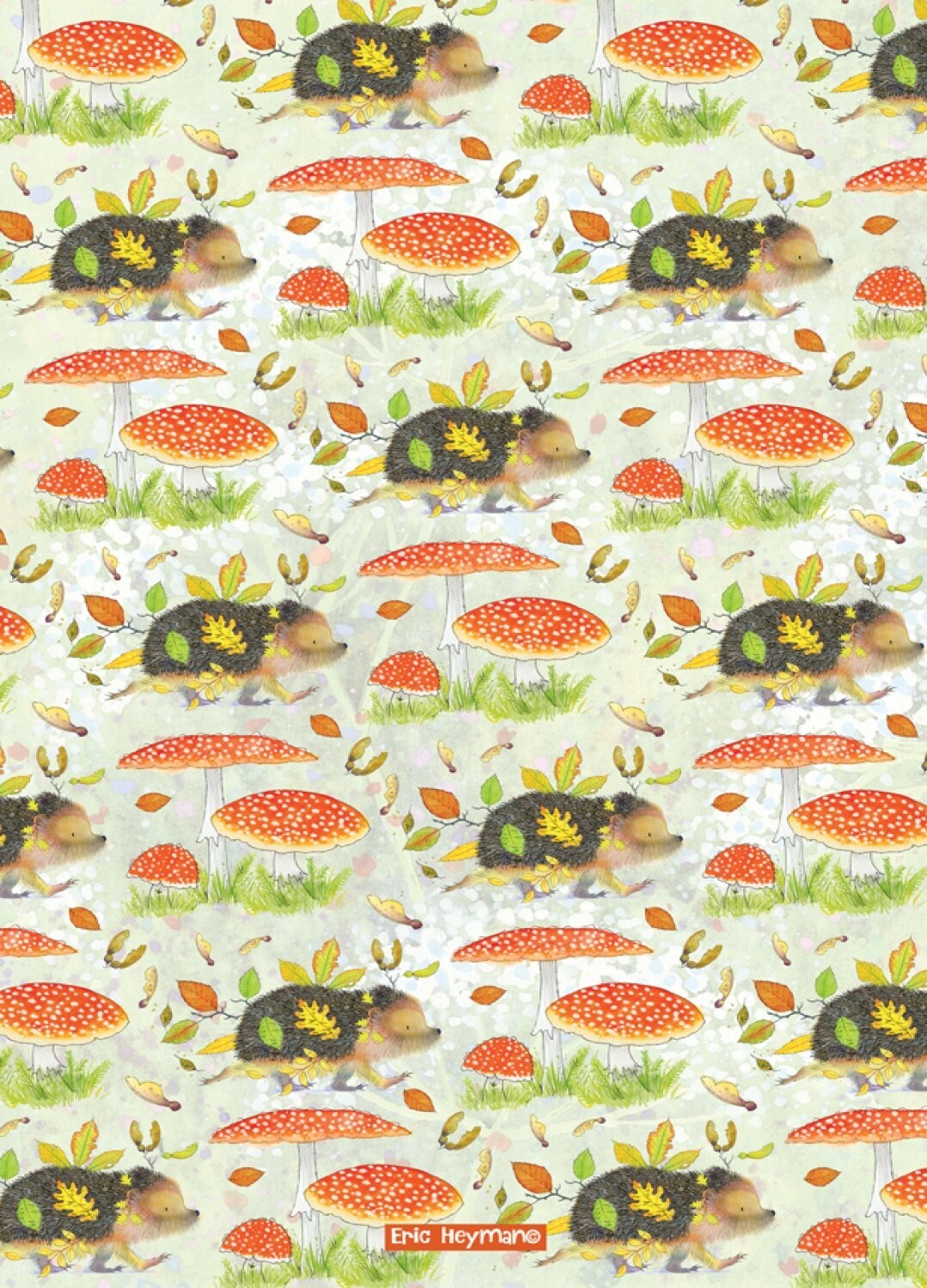 Emma Ball ""Eric Heyman Hedgehogs"", Pure cotton tea towel. Printed in the UK.