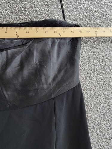 Cinq à Sept Estela Side Slit Gown Women's 12 Black Bandeau Neck Back Zip Closure - Picture 5 of 14