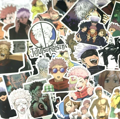COOLSTICKS 50pc Random Jujutsu Kaisen Anime Manga Series Skateboard Notebook Sticker Pack