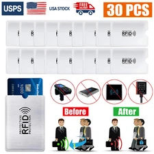 30pcs RFID Blocking Sleeves Secure Credit, ID Card Holder Identity Theft Protect