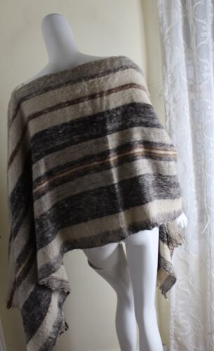 Funky vtg longhair Mohair Art-Wear Icelandic Nordic Poncho Sweater O/S S M L XL - Picture 5 of 9