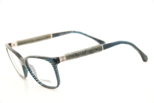 Rare Authentic Chanel 3262 c.1441 53mm Teal Sparkly Gray Glasses Frames Italy - Picture 2 of 7