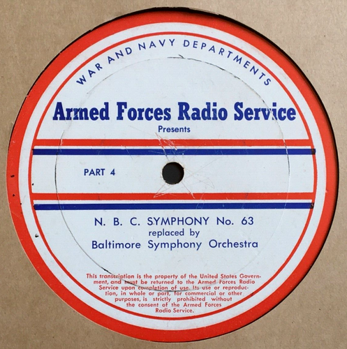 1945 BALTIMORE SYMPHONY ORCHESTRA REGINALD STEWART 16" RADIO TRANSCRIPTION DISCS - Picture 7 of 9