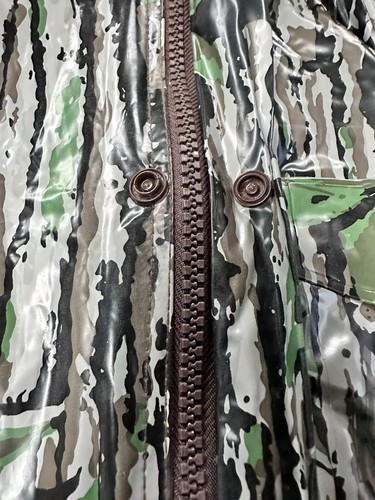 Vtg 100% Vinyl Camo Breatheable Wader Real Tree Matching Jacket Large - Picture 5 of 18