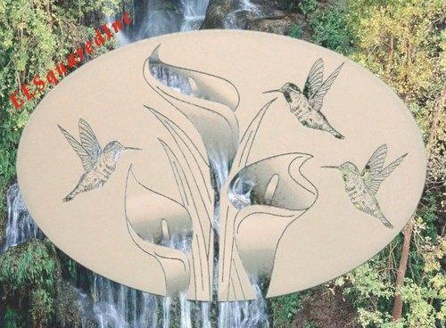 Calcomanía de ventana adhesiva estática para lirios y colibríes ovalada 12x8 lirios decoración de puerta NUEVA - Imagen 6 de 10