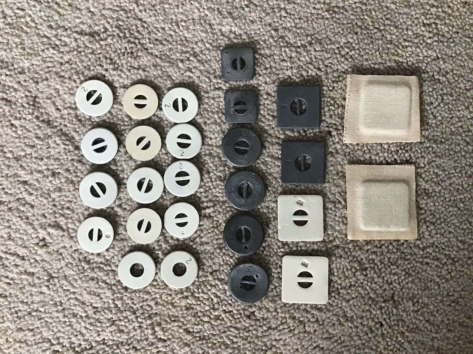 Lot of 26 Vintage Lead Drapery Weights in Vintage 3 3/4" x 4 1/4