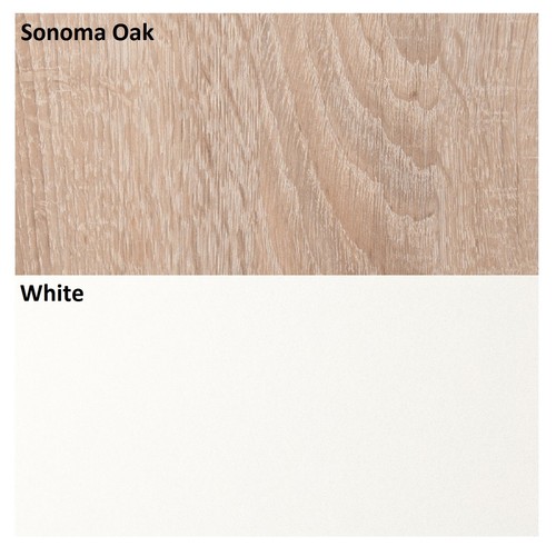 White & Sonoma Oak Effect 2 Door TV Cabinet Plasma Low Bench Stand 140cm Unit - Picture 10 of 11