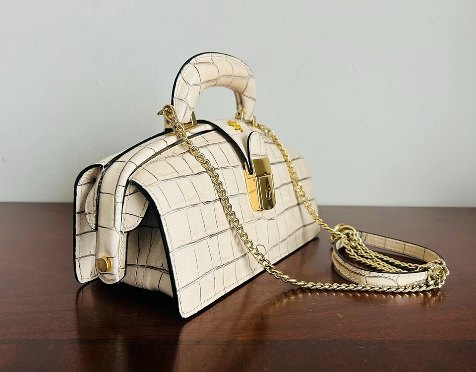 Bolso Pratesi Firenze Dama Brunelleschi King Cocodrilo Repujado en Cuero de Vaca K120N Foto 3 de 4