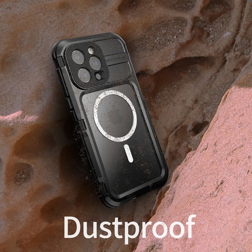 Anti-Drop Magsafe Case for iPhone 15 Pro Max Metal Frame Armor Cover Protector - Photo 5 sur 24