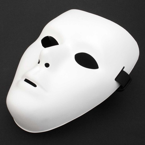 Weiße neutrale Maske maskulin anonyme Venezianische Faschingsmaske Phantommaske - Bild 2 von 3
