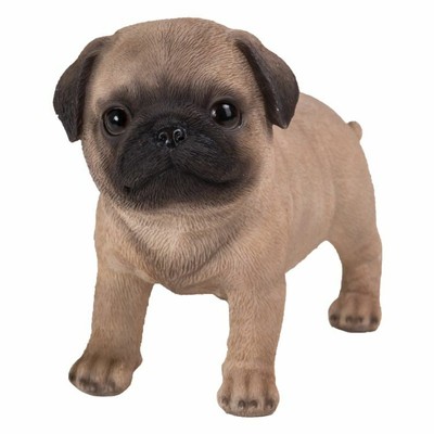 New PUPPY IN SHOE Figurine Statue PUG DOG Sculpture Figure Art Decor Sneaker Tan