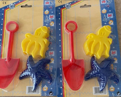 Sandförmchen 2x 3er Set Seestern,Schaufel,Octopus für die Kleinen Neu / Ovp