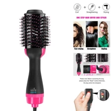 Hair Dryer Brush Negative Ion Volumizer Straighten Curler Styler Hot Air Blower