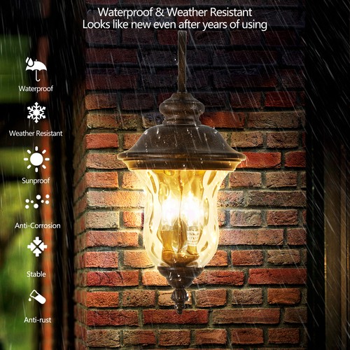 22'' Vintage Royal Bronze LED Wall Light Outdoor Waterproof IP65 Sconce Fixture - Picture 4 of 8