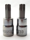 Lot of 2 Husky T50 Torx Bit Sockets 3/8" Drive