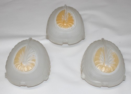 Vintage Art Deco 3 Leuchten Schirm Deckenleuchte Leuchte Kronleuchter - Bild 8 von 20