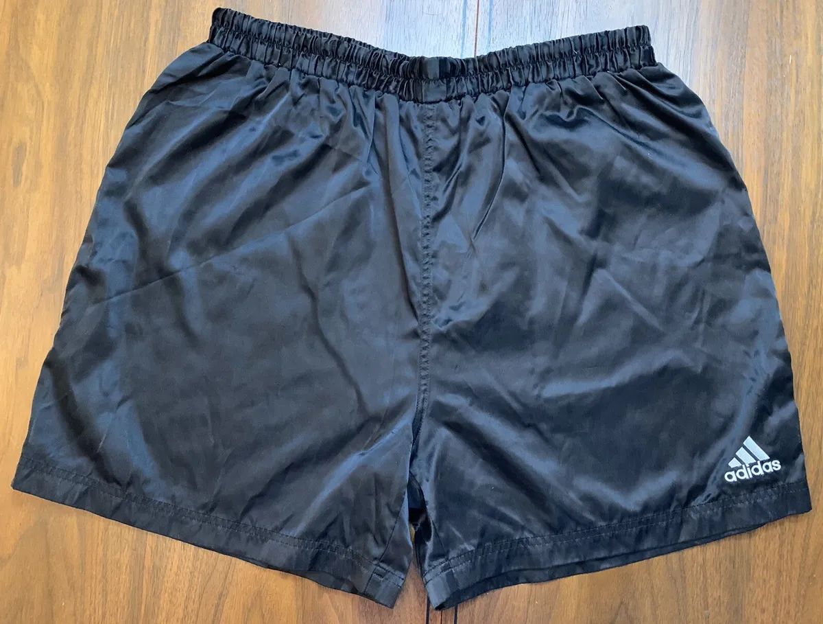 sólido Itaca pared Adidas Shiny Satin Nylon Soccer Style Glanz Shorts Solid Black sz Large |  eBay