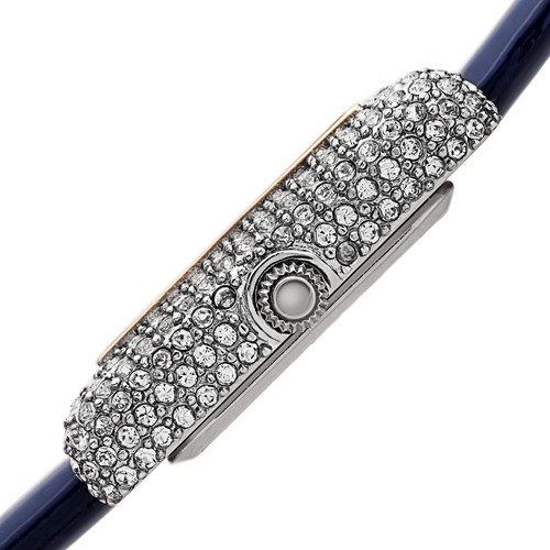 Orologio Donna Akribos XXIV AK1068 Swarovski Crystal Tank Cinturino Pelle Verniciata - Foto 26 di 27