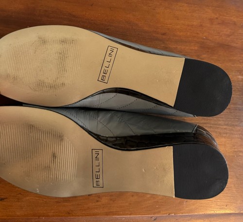 Women’s Vintage Bellini Leather Flats Croc Embossed size 7.5 Grey & Black - Picture 4 of 9
