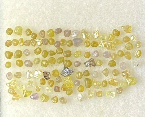 Winziger natürlicher grober Diamant Posten 1 TCW Schaufel 0,5 - 2,0 mm Größe gelb Mix Farbe - Bild 7 von 13