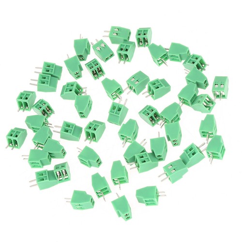 50pcs 2-Pin 2.54mm Pitch Green PCB Universal Screw Terminal Block Connector - Picture 15 of 22
