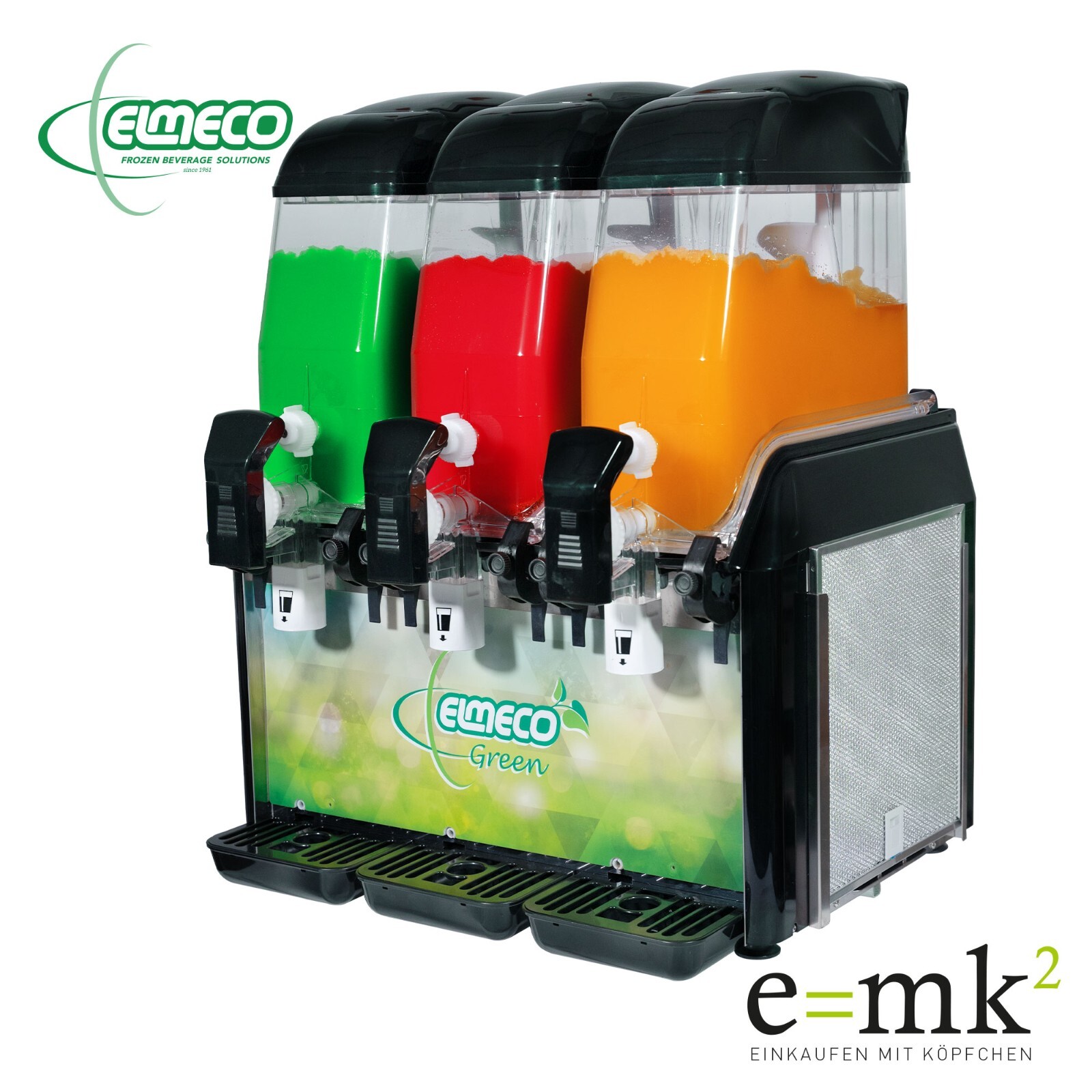 Elmeco First Class III Slushmaschine 36L LED Display Schwarz Green Line Gastro