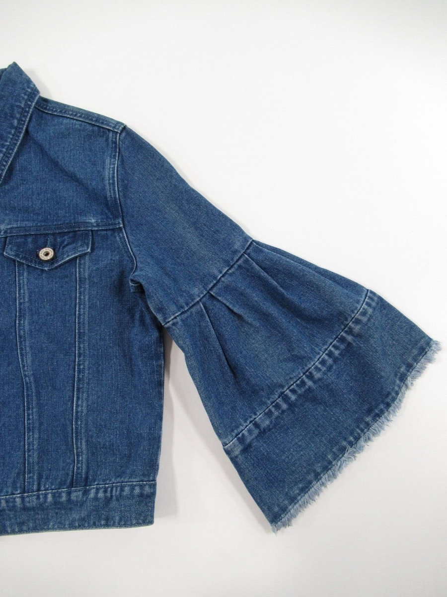 NWD Umgee Women's Pleated Bell Sleeve Denim Jacket Size S #A433 | eBay
