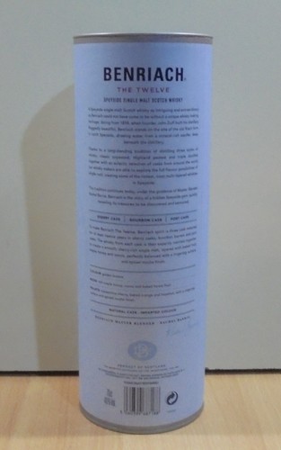 BENRIACH THE TWELVE SINGLE MALT SCOTCH WHISKY CYLINDER HARD PAPER CASE EMPTY - Picture 4 of 10