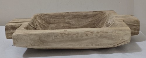 Contemporary Hand Carved Thick Natural Wood Serving Bowl,Home Decor, never used - Imagen 4 de 14