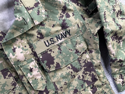 Military Shirt Mens XS X-Short Blouse Navy Working Uniform Type III Seabees Seal - Picture 3 of 12