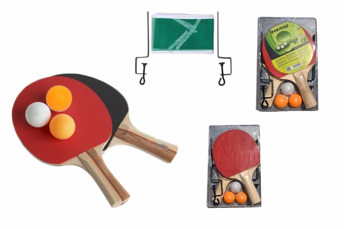 Set Ping Pong Joy-Store | 2 Racchette + 3 Palline | Superficie Rossa E Nera | Ideale Per Principianti - Foto 4