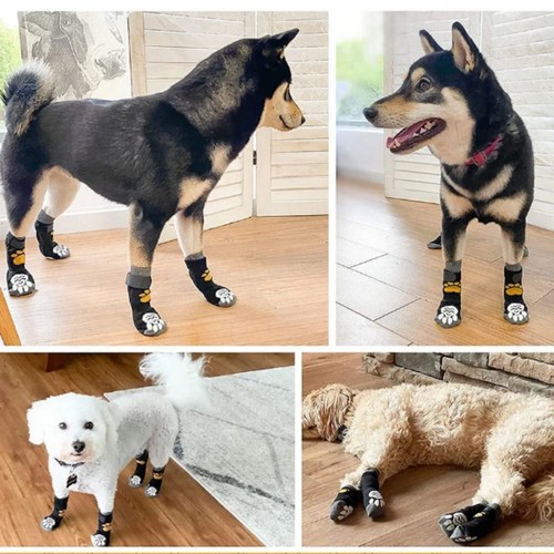 4pcs Paw Protector Dog Socks Outdoor Non Slip Socks For Large Small Pets - Picture 5 of 17