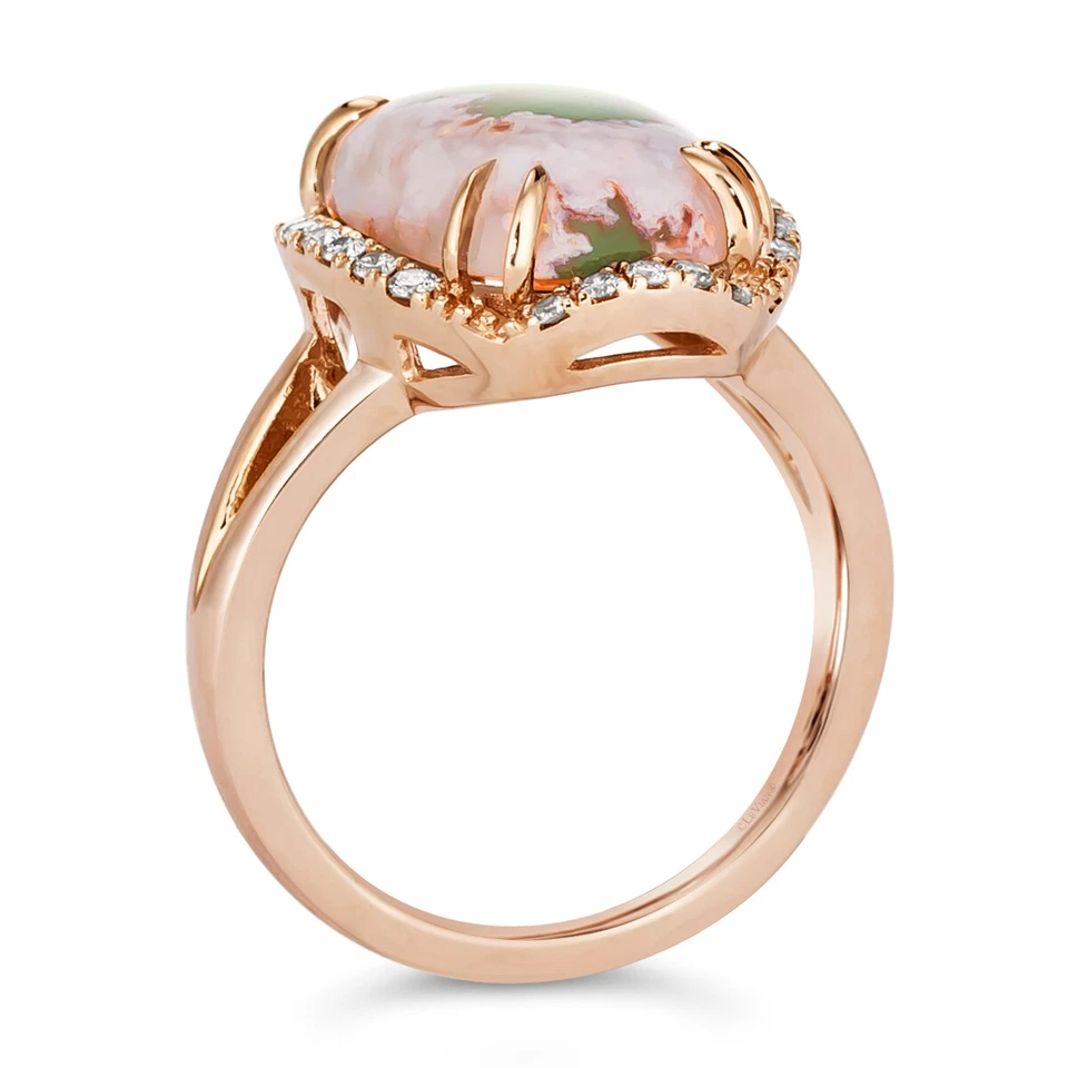 Anel LeVian 925 prata esterlina folheado a ouro rosa Aquaprase 4,24 cts tamanho 6 - Imagem 3 de 4