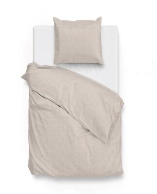 Zo! Home Cotton Bettwäsche 155x220 cm Lino Sandy beige natur  meliert uni