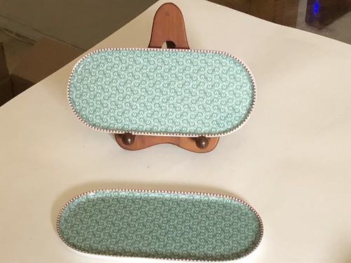 PIP STUDIO AMSTERDAM FLORAL PORCELAIN OVAL TRAY SET OF 2 GREEN  - Picture 1 of 7