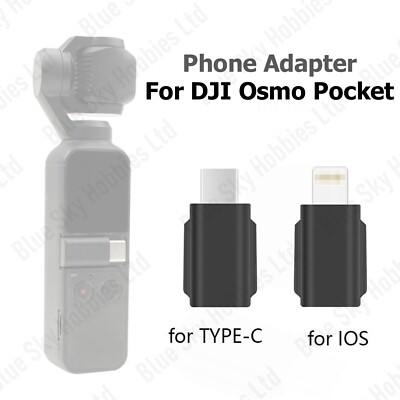 Adapter For DJI Osmo Pocket 1/2 USB-C To Connect iphone or Android Data  Connect UK